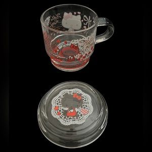 Sanrio Hello Kitty Glass Tumbler with Lid